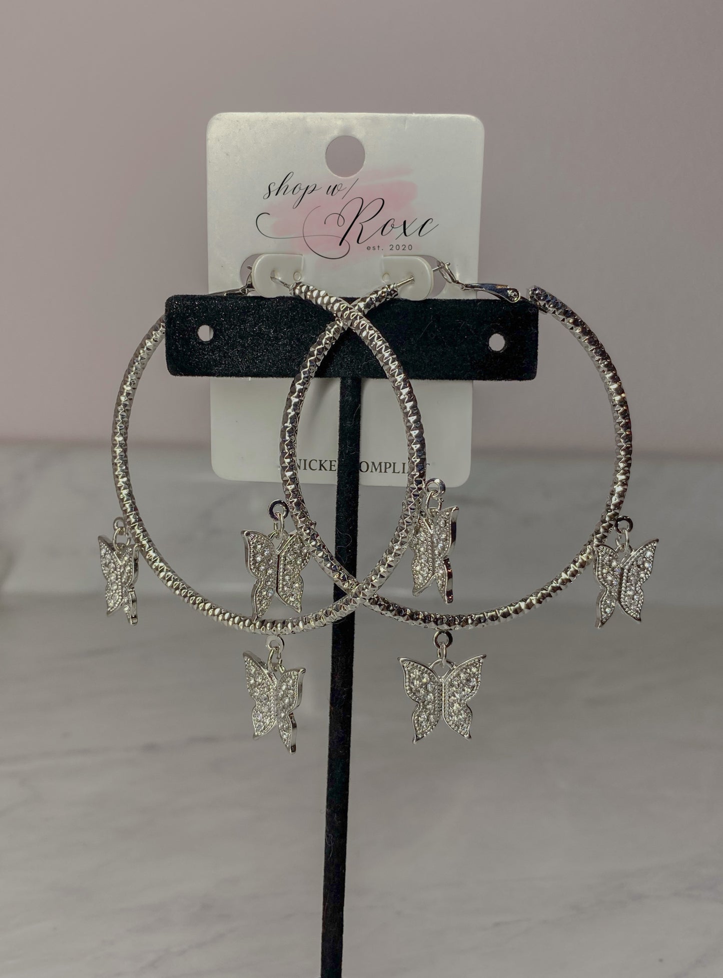 Dangle Butterfly Hoops