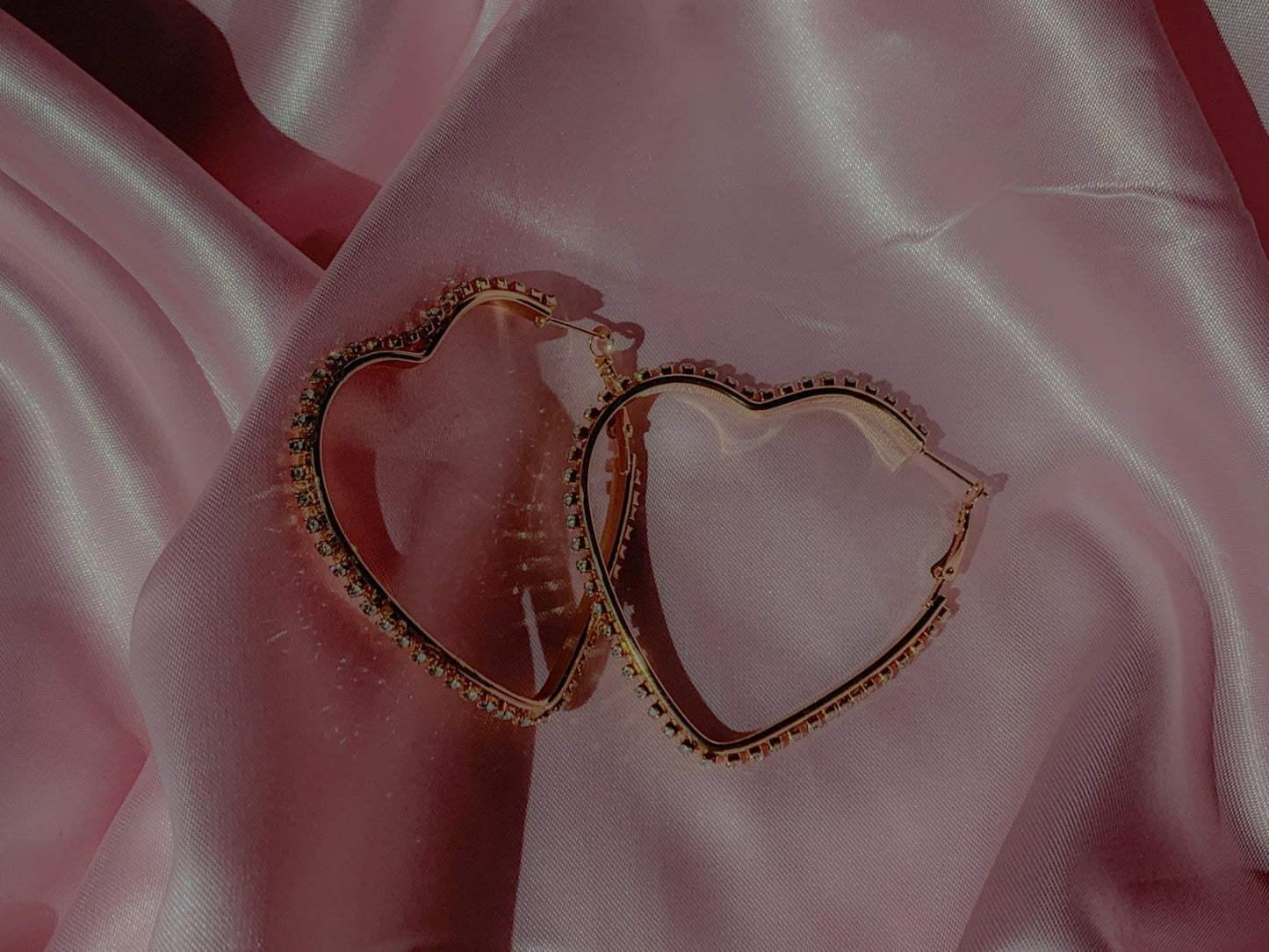 Gold Heart Shaped Hoops