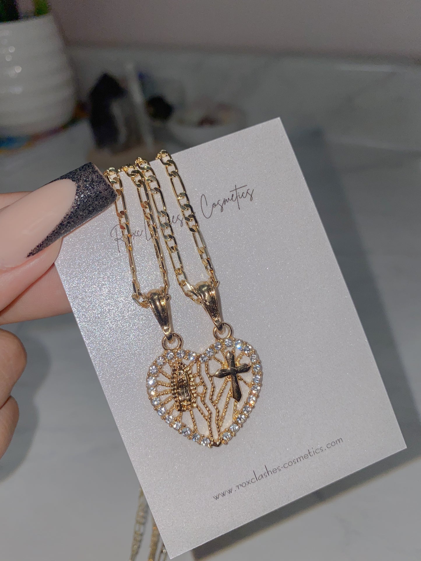 "Te Amo" Broken Heart Diamond Necklace