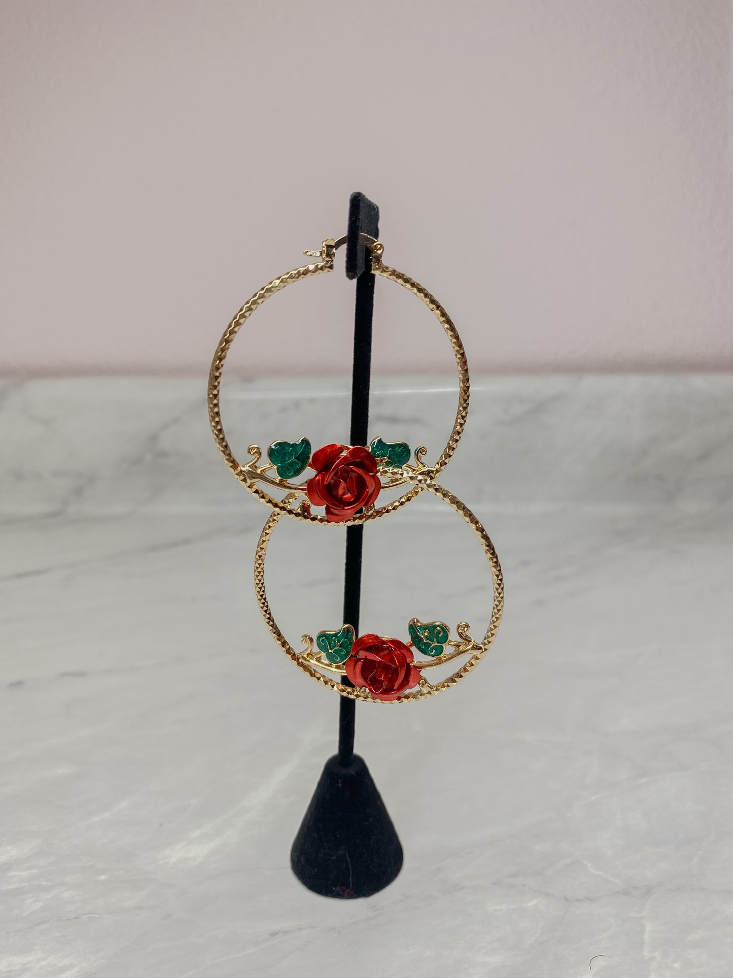 24K Rosey Hoops